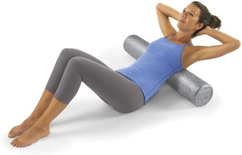 OPTP Silver AXIS Moderately Firm Foam Roller – Round, Silver, 36" x 6" - Image 2