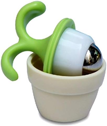 VUFVOID 2PCS Handheld Body Massager Mini Potted Plant Shaped Roller Ball Bead Relaxation Neck Foot Face Pot Desk Decor Massage Cooling for Neck (Green with White) - Image 6