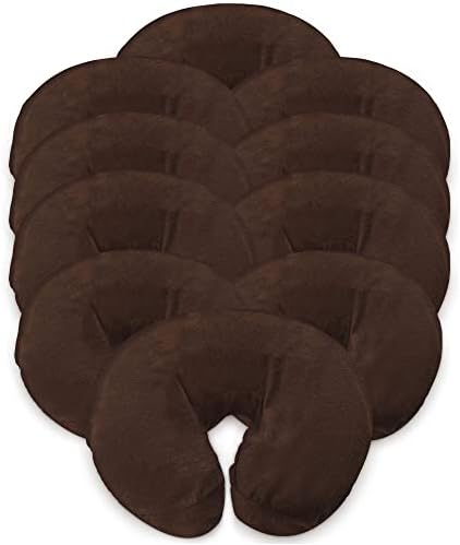 LONDON LINENS Pack of 10, Premium Extra Thick 100% Cotton Flannel Massage Tables Face Cradle Covers Cozies Fitted - Includes 10 pcs (Mocha) by LONDONLINENS