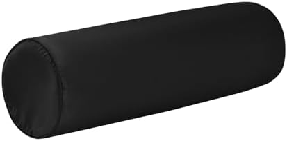 Satin Cylinder Pillowcase | Silk-Like Roll Bolster Pillow Cover with Hidden Zipper | Neck Roll Covers for Hair & Skin Friendly（ Black 24" x 6" ） by Velvetcossy