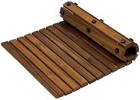 Nordic Teak 100% Solid Teak Wood String Mat - Indoor and Outdoor Use - Non-Slip Wooden Platform for Sauna, Pool, Hot Tub Flooring Decor and Protector (Oiled Finish, 23.62" x 15.75") by NordicStyleTeak