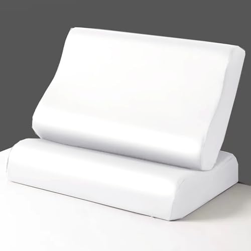 100% Tencel Lyocell Pillowcases | Cooling Pillowcases for Memory Foam, Cervical, Neck and Contour Pillows | Softer Than Cotton and Linen (White - 2 Pack, 20" x 12.5" x 4"/3") by Cozysilk%7CBringNatureHome