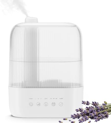 Electactic 3L Top Fill Humidifier, Essential Oil Diffuser & Cool Mist Humidifiers, Smart Humidity Control, Quiet Ultrasonic, 360° Nozzle, 7-Color Light for Bedroom, Home Office by Electactic