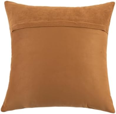 Full Grain Leather Throw Pillow Cover (18" x 18") (Brownish Orange) - Image 3