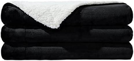 NANPIPER Sherpa Blanket Queen Fleece Bed Blankets Soft and Warm Fuzzy Microfiber,Black 90"x90" by NANPIPER