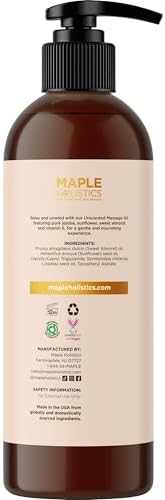 Unscented Massage Oil for Massage Therapy - Gentle and Luxurious Unscented Body Oil Full Body Care with Sweet Almond Sunflower Jojoba and Vitamin E - Vegan Non GMO & Gluten Free (8 Fl Oz) - Image 5