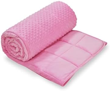 TONGDADA Minky Weighted Blanket | 40''x60'',10lbs | Cozy and Soft Minky Weighted Throw Blanket | Luxury Velvet with Premium Glass Beads | Pink Minky - Image 4