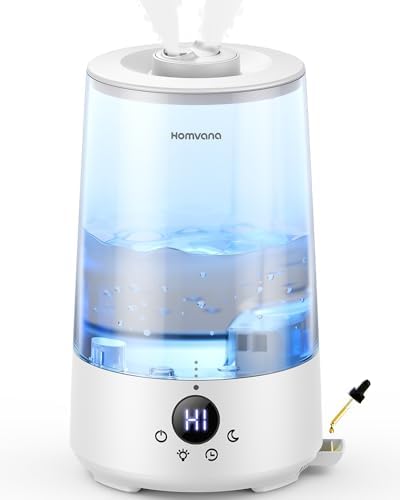 Homvana 3.6L Top-Fill Cool Mist Humidifiers for Bedroom, Large Room(Clear) by Homvana