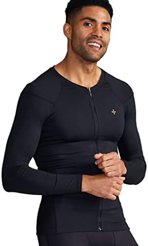 Tommie Copper Mens Long Sleeve Compression Shirt with Front Zipper – Full Back & Shoulder Support, Posture Corrector by TommieCopper