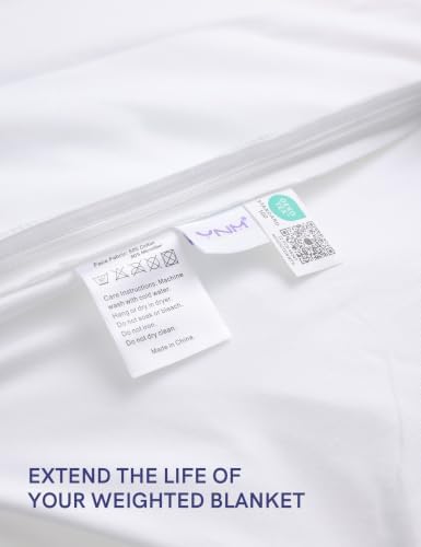 YnM 3-Side Zipper Duvet Cover for Weighted Blankets | Easy on, Easy Off White, 90"x90" - Image 6