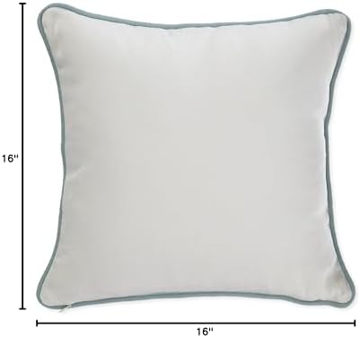 Harbor House Modern Design Decorative Pillow Hypoallergenic Sofa Cushion Lumbar, Back Support, Square 16" x 16", Coastline, Cotton Blue - Image 6