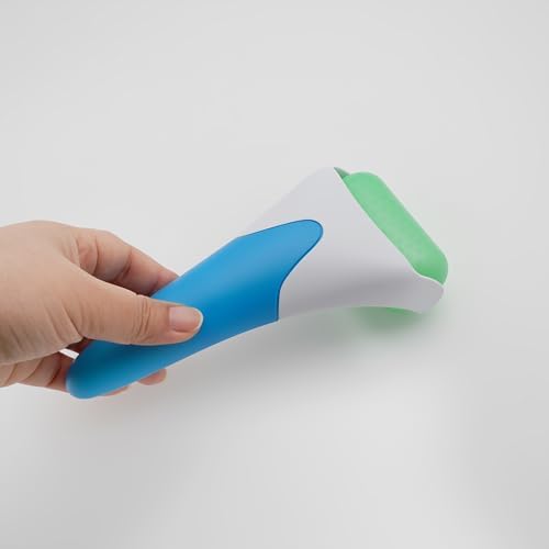3 in 1 Ficial Face Ice Jade Roller and Gua Sha Tool, 100% Natural Real Jade Anti-Wrinkle Face Eye Neck Massager Tool, Reduce Wrinkles, Puffiness, Migraine, Redness, Pain and Injury (Blue) - Image 6