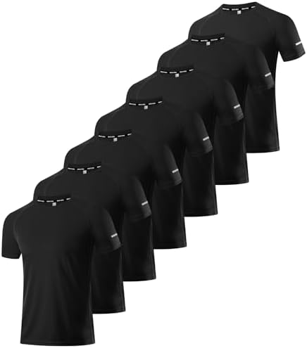 Boyzn 1, 3, 5 or 7 Pack Men's Workout Running Shirts, Dry Fit Moisture Wicking T-Shirt, Gym Athletic Short Sleeve Tee Shirts by Boyzn