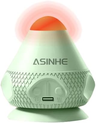 VibeHeat Mini Blue Vibrating Heated Massage Ball with Suction Base, 2 Heat & 2 Vibration Settings, Deep Tissue Trigger Point Massager for Back, Neck, Legs, Feet, Muscle Pain Relief by AsinheInc