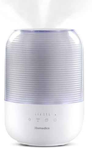 Homedics Ultrasonic Cool Mist Humidifier, Top-Fill 3L Water Tank by Homedics