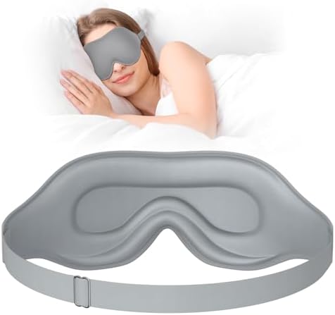 EVA BELLE Sleep Mask, Light Blocking Eye Sleeping Mask for Women Men, Adjustable 3D Memory Foam, Adjustable by Evabelle