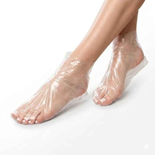 JIASAI 100Pcs (50 Pairs) Disposable foot film cover, Paraffin Bath Liners for Foot,anti cracking plastic bag, household cling film, trial shoe, foot cover, sock cover,Wax thera-py Foot Bags by JIASAIL