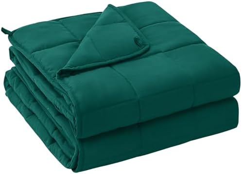 King Size Weighted Blanket for Adults (20 lbs, 80” x 87”, Dark Green) Cooling Heavy Blanket for Sleeping Perfect for 190-210 lbs, Breathable Blanket for Adults & Couple All Season, Machine Washable by yescool