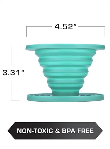 COLETTI Sierra Camping Pour Over Coffee Dripper — Collapsible Pour Over Coffee Dripper — Includes Pack of Paper Filters [Teal, Pack of 2] - Image 4