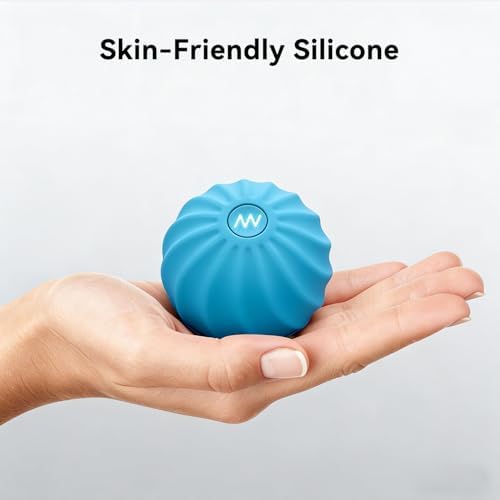 2.4" Mini Electric Vibrating Massage Ball, 10-Speed Fitness Yoga Massage Roller for Palm, Hand, Foot, Leg, Neck, Back, Multi-Directional Massage Ball (Blue) - Image 4