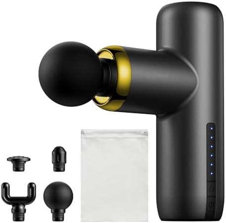 Mini Massage Gun Pocket-Sized Massage Gun Deep Tissue Quiet, Portable Percussion Muscle Travel Massager Gun,Back/Neck Massager for Pain Relief Deep Tissue (Black) by Unknown