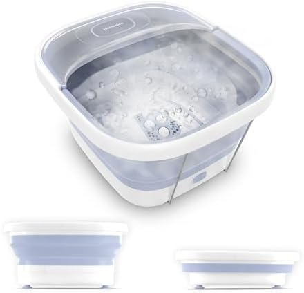 Homedics Collapsible Foot Spa with Heat, Bubbles & Vibration Massage by Homedics