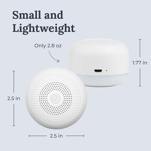 Yogasleep Travel Mini Portable White Noise Sound Machine (2 Pack) 6 Soothing Sounds, Volume Control, Dimmable Night Light, Sleep Therapy for Adults & Kids, USB Rechargeable, Lanyard Included - Image 5