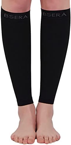 BSERA Calf Compression Sleeve Women, 2 Pairs 15-20mmHg Calf Support Footless Compression Socks Stockings for Shin Splints, Varicose Veins, Recovery (Black, X-Large) - Image 3