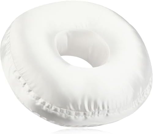 Washable Silky Satin Ear Piercing Pillow with Removable Pillowcase Smooth Cooling Donut Pillows Hole for Ear Pain Relief CNH Sleeping Pressure Sore Side Sleepers Ear Guard Protector, Ivory Cover by Heal+n+Hope