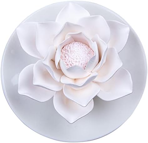 Essential Oil Passive Flower Diffuser -Lotus Flower Porcelain Aromatherapy Diffusers for Small Mini Room, Desk Decorative, Bathroom (Lotus) by oumeiben