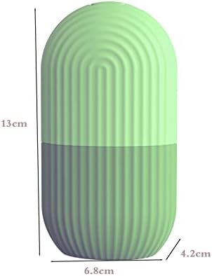Joyeee Ice Face Roller, Reusable Silicone Mold Face Massage Eye Facial Beauty Skin Care Tools Apply Ice for Shrink Pores Anti Wrinkle Reduce Puffiness Improve Skin Elasticity, Striped, Green - Image 2