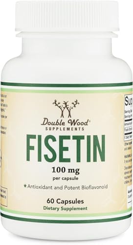 Fisetin 100mg, Senolytic Flavonoid, Healthy Aging + Brain, 60 Capsules by DoubleWoodSupplements
