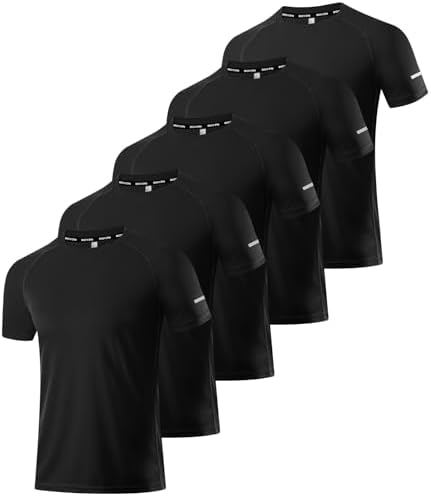 Boyzn 1, 3, 5 or 7 Pack Men's Workout Running Shirts, Dry Fit Moisture Wicking T-Shirt, Gym Athletic Short Sleeve Tee Shirts by Boyzn