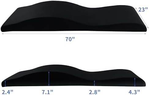 HOMBYS Ergonomic Curvy Foam Massage Bed Mattress Topper, 70" x 23", Black - Image 3