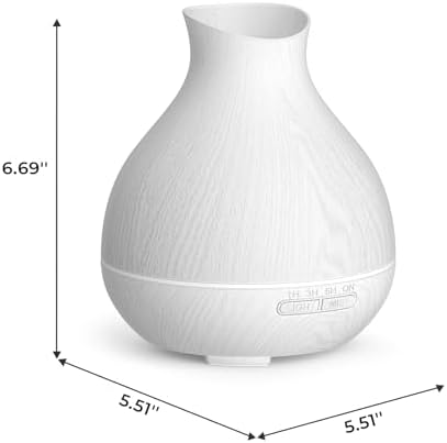 Aromatherapy Essential Oil Diffuser 550ml 12 Hours White Wood Grain Aroma Diffuser with Timer for Large Room, Home, Baby Bedroom, Waterless Auto Shut-Off, 7 Colors Lights Changing - Image 2