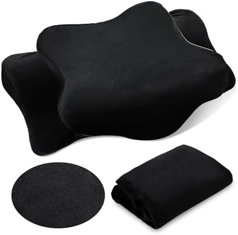 Hahafelt Cervical Neck Pillow Case Plush with Zipper, Black, Queen Size by Hahafelt