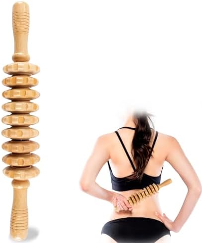 KintKita Wood Therapy Massage Tools,Wooden Massager Stick Roller Lymphatic Drainage Tool,Maderoterapia Kit Self Massage Roller Tool for Cellulite Reduction,Muscle Tension and Body Shaping,Contouring by KintKita