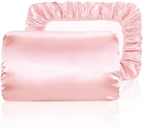 Yanideer Travel Elastic Band Satin Pillowcase for Hair & Skin, Cooling Satin Pillow Cover for Hotel by Yanideer