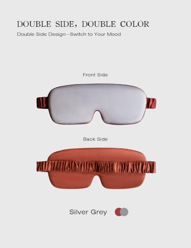 Luxurious 100% Mulberry Silk Sleep Eye Mask Blackout, Silver Grey - Image 5