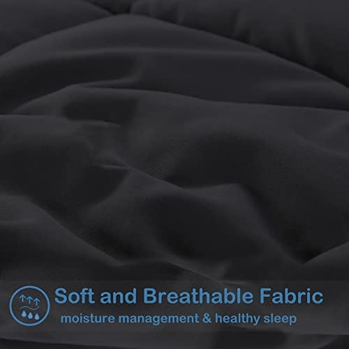 MAPLE DOWN Soft Full Size Comforter Duvet Insert-Down Alternative Comforter with Corner Tabs-Lightweight Fluffy Breathable Machine Washable (Black,82“x86”) - Image 3