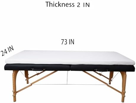 Lash Bed Foam Topper for Massage, 73x24x2 inch White Memory Foam, Removable Cover, Non-Slip Elastic Bands - Image 2