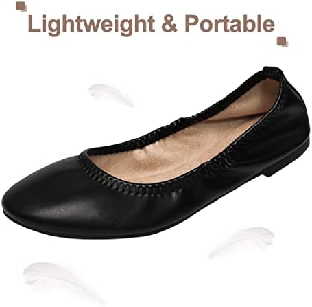 LM Women's Ballet Flats Round Toe Slip On Flats Shoes Casual Dress Shoes Foldable Portable Travel Ballet Flat - Image 3