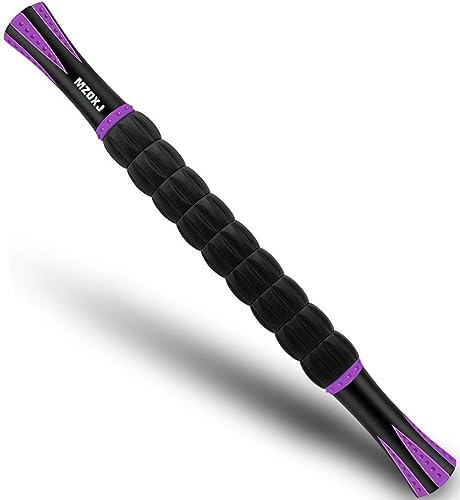 Muscle Roller Massage Roller Stick- Deep Tissue Fascia Blaster for Myofascial Pain Relief, Lymphatic Drainage & Body Sculpting, Handheld Physical Therapy & Recovery Tool (Purple Black-18 inch) by Morepicksawait%E2%80%94godiscover