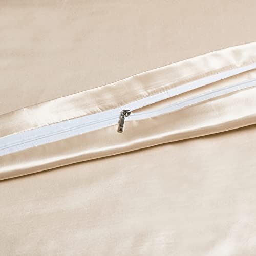 NSGZ Satin Duvet Cover for Weighted Blanket, 60x80, 8 Ties, Khaki - Image 3