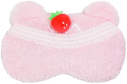 PERFECTSIGHT Sleep Eye Masks, Cute Plush Sleep Eye Cover Lightweight Adjustable Eyeshade Faux Fur Mask Cover for Women Men Kids Sleep Travel Nap, Bear Cake by PERFECTSIGHT