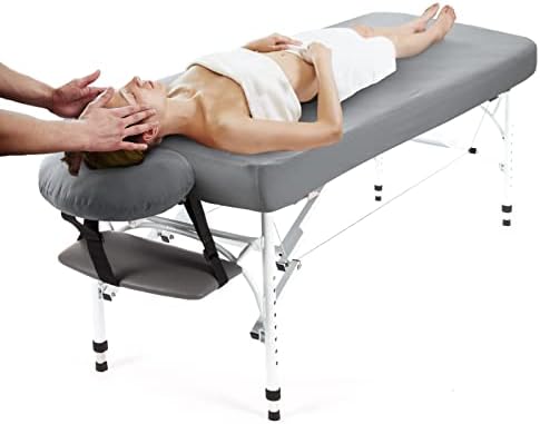 Waterproof Massage Table Cover 2-Piece Set, Fitted Sheet & Face Cover, Grey - Image 6