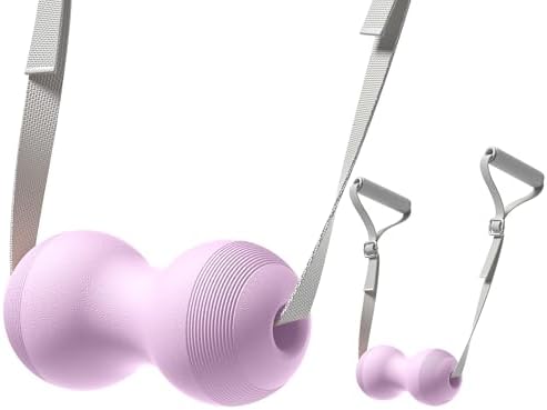 VICSKY Peanut Massage Ball with Adjustable Strap & Handles- Double Lacrosse Myofascial Release Ball, Deep Tissue Roller for Feet Neck & Legs, Muscle Pain Reliever, Easy Control (Purple) by VICSKY