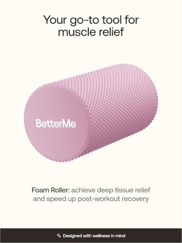 BetterMe Foam Roller for Muscle Recovery – High Density Exercise Roller for Back &Legs – Deep Tissue Massage Roller for Tension, Relief & Stretching (Raspberry Pink) - Image 2