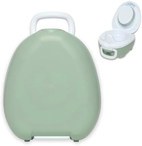 My Carry Potty - Green Pastel Travel Potty, Award-Winning Portable Toddler Toilet Seat for Kids to Take Everywhere by MyCarryPottyUSA