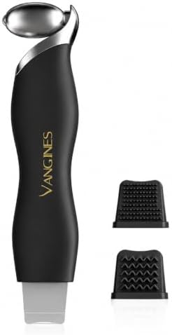 Ice Roller for Face & Eyes, Cooling Facial Roller with Blackhead Remover & 2 Silicone Brushes, Stainless Steel Face Roller for Puffiness, Pores & Deep Cleansing(Black) by Vangines